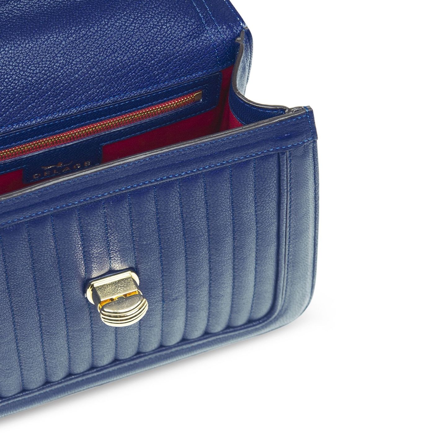 Quilted Handbag Leather Ginette Bleue