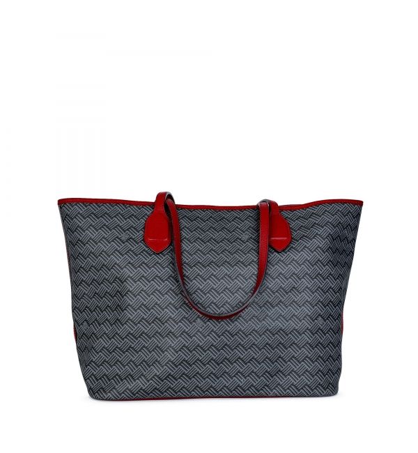 Tote bag Lulu JM Grey & Red