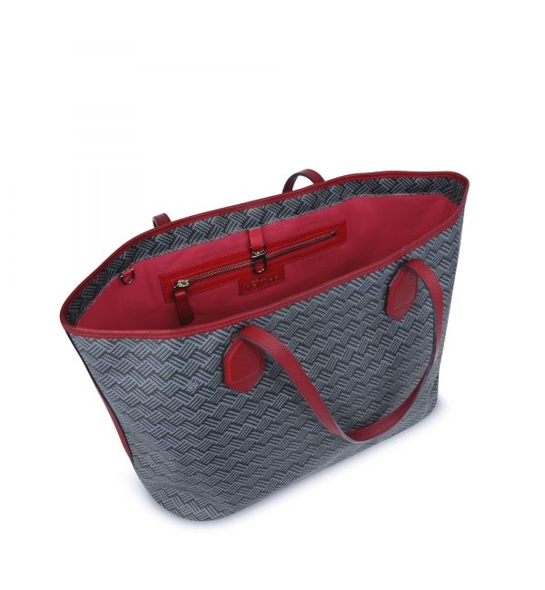 Grey Luxury Tote Bag Coated Canvas and Leather Lulu | Delage