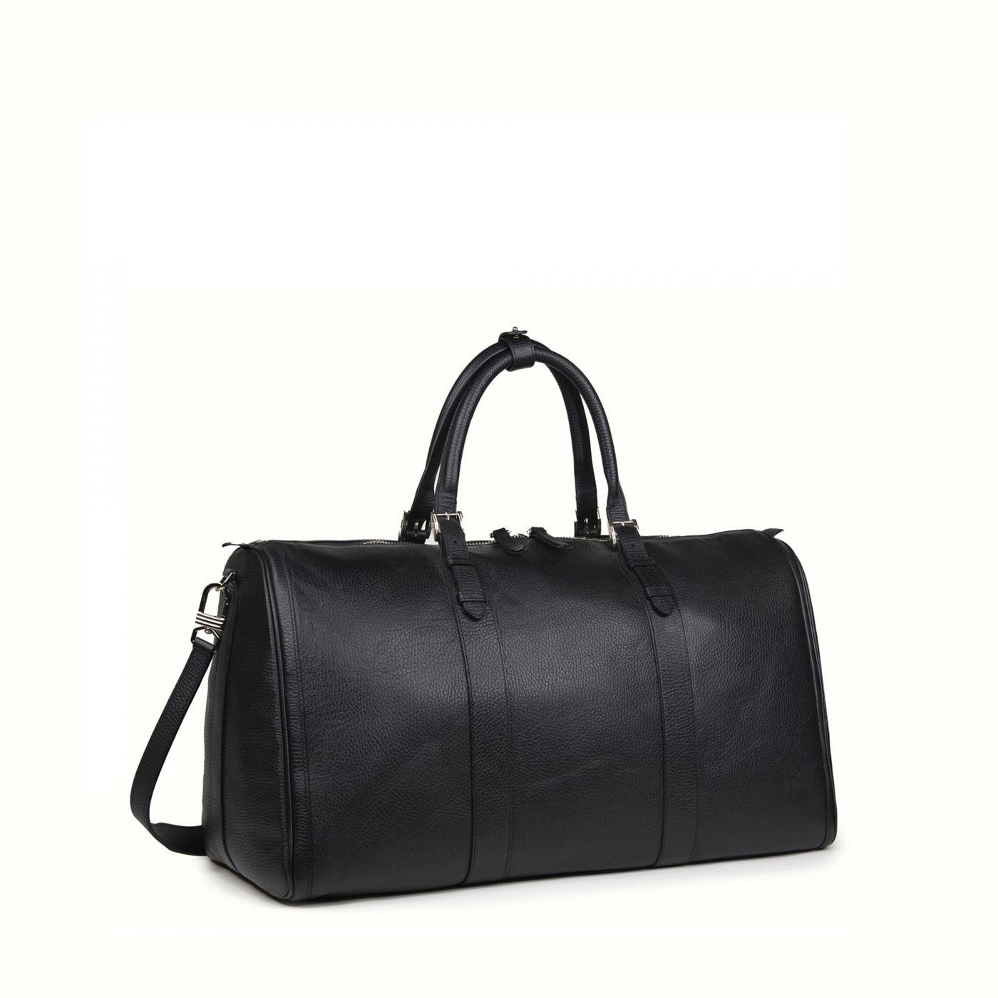 Leather Travel Tote - Black