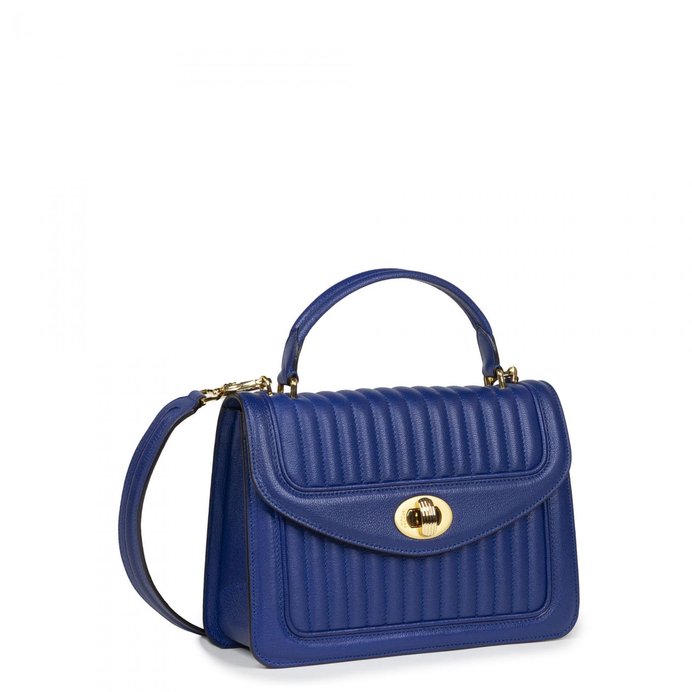 Quilted Handbag Leather Ginette Bleue