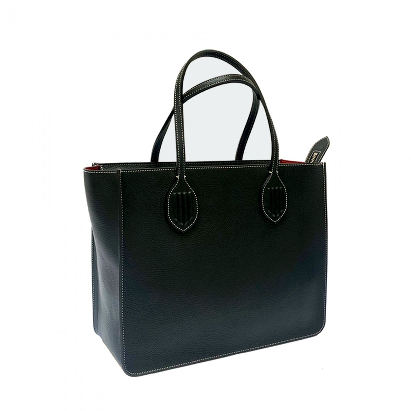 Grand sac online cabas cuir noir