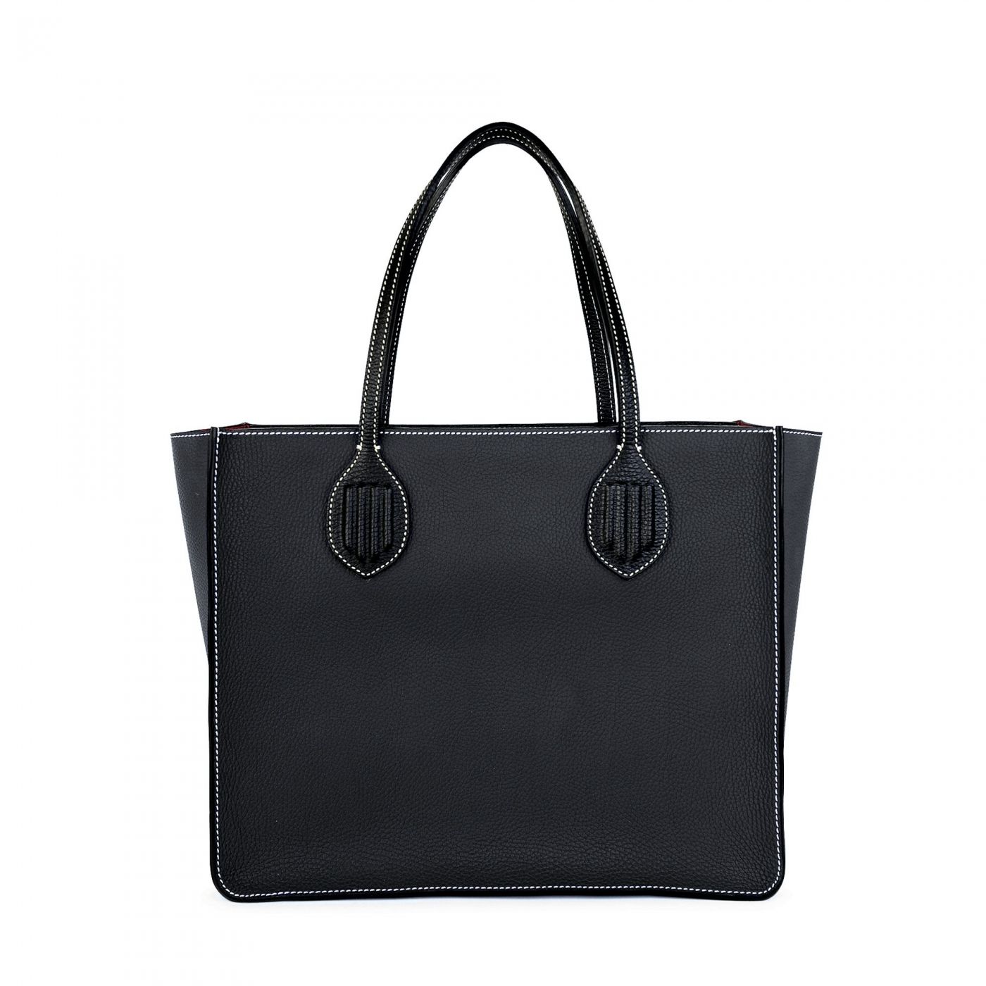 Large Tote Bag Black Leather Louis