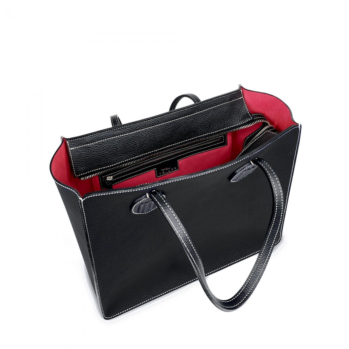 Sac cabas noir cuir femme sale