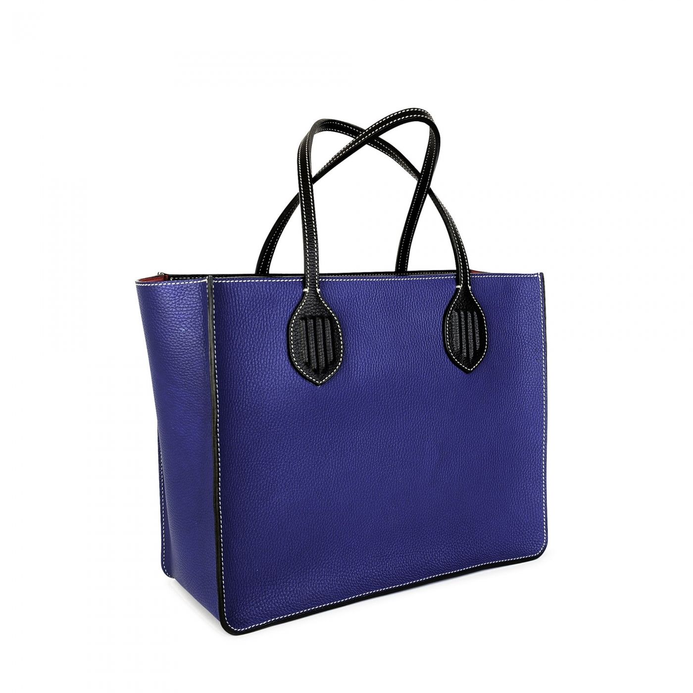 Large Tote Bag Blue Leather Louis