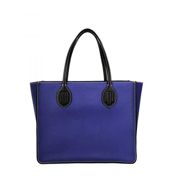 Large Tote Bag Blue Leather Louis