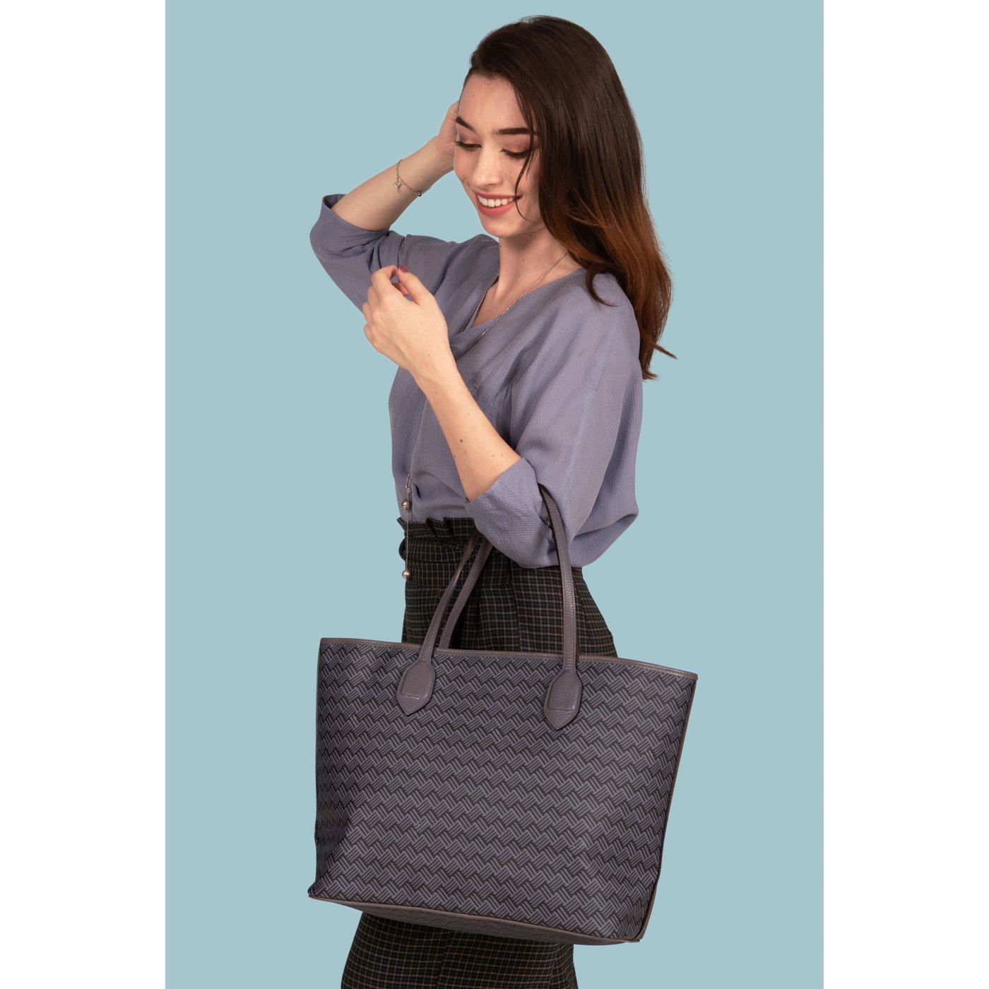 Tote bag Lulu JM Grey & Grey