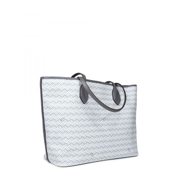 Cabas Lulu JM Blanc & Cuir Gris