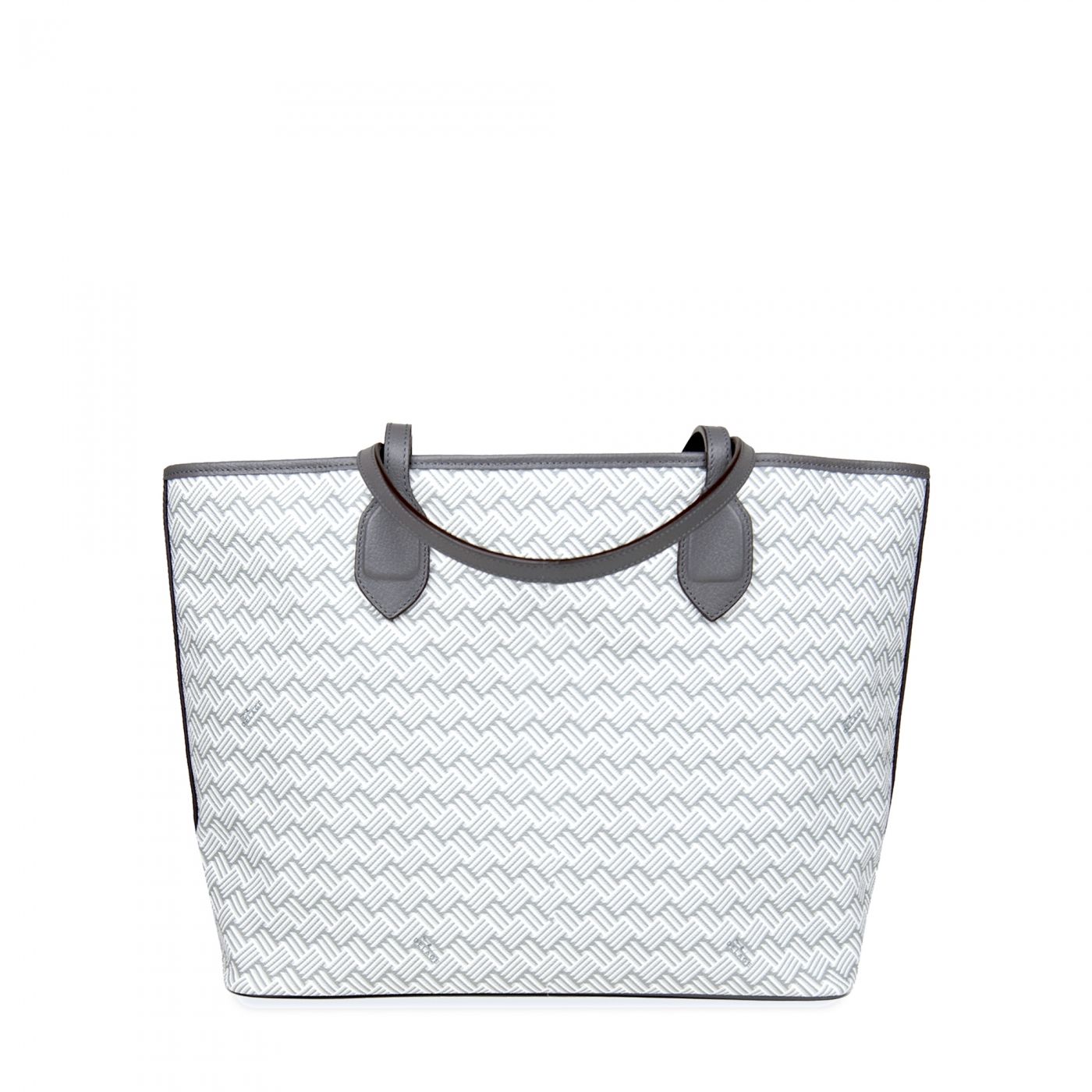 Tote bag Lulu JM White & Grey Leather