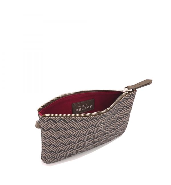 Flat Pouch - Brown leather pouch, Fendi