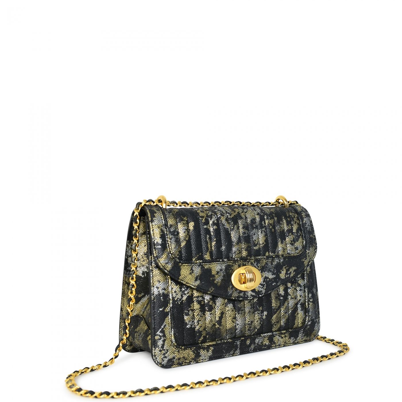 Handbag Ginette PMC Black Marbled