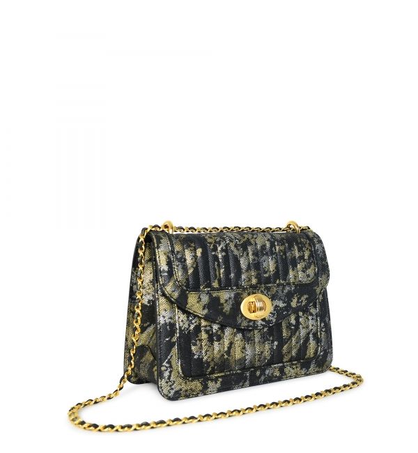 Handbag Ginette PMC Black Marbled