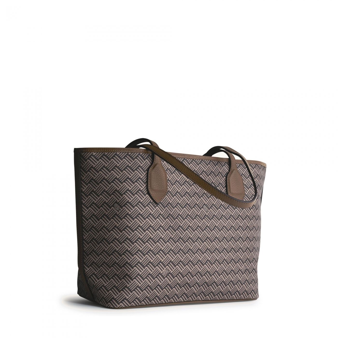 Brown Luxury Tote Bag Coated Canvas and Leather Lulu | Delage