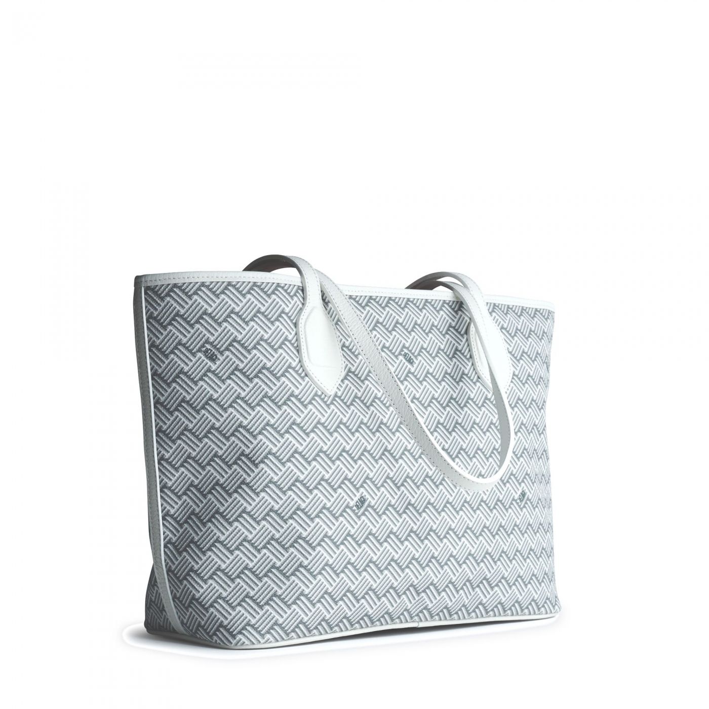 White Luxury Tote Bag Coated Canvas and White Leather Lulu