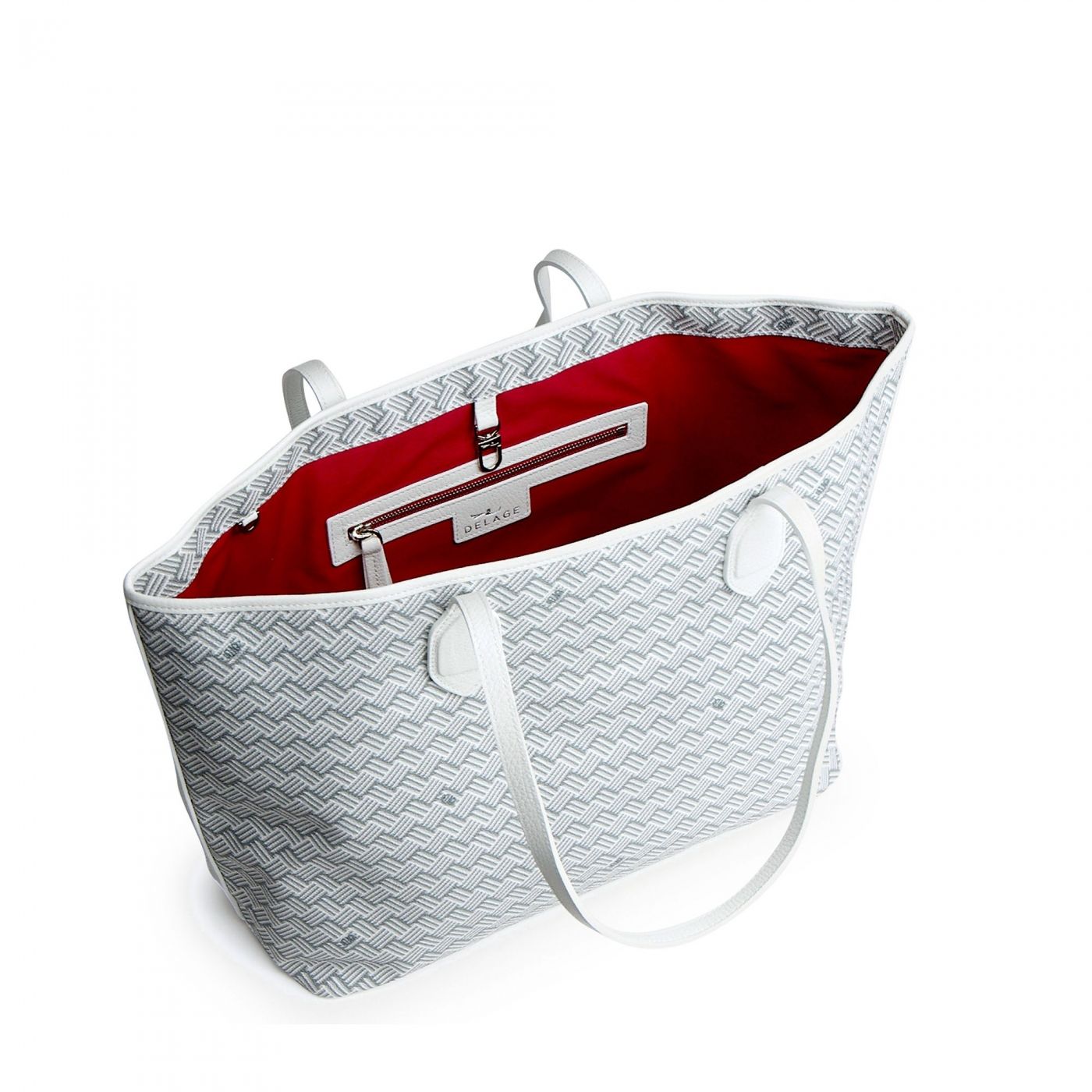 white canvas zipper bag White