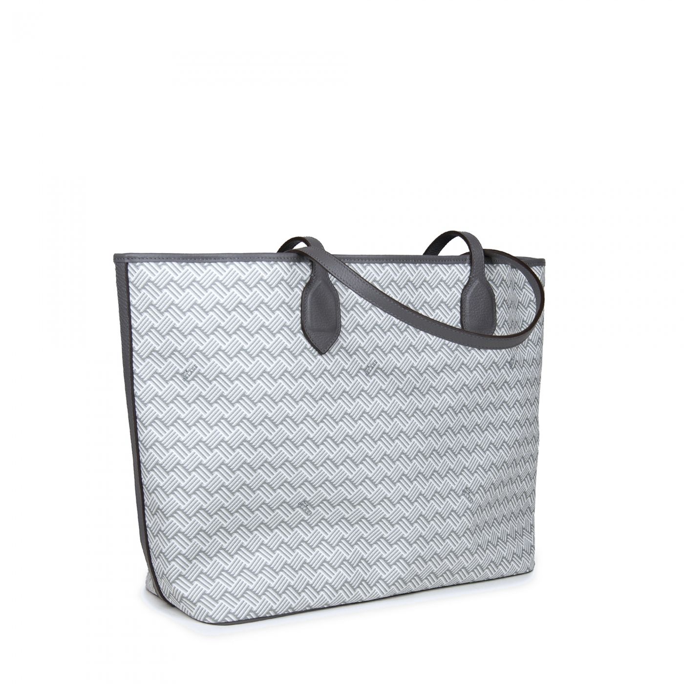 White Luxury Tote Bag Coated Canvas and White Leather Lulu