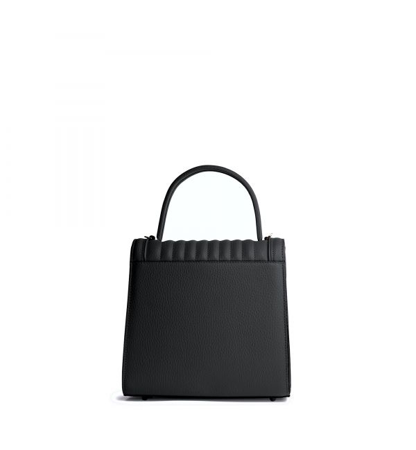 Black Luxury leather Handbag Freda | Delage Paris