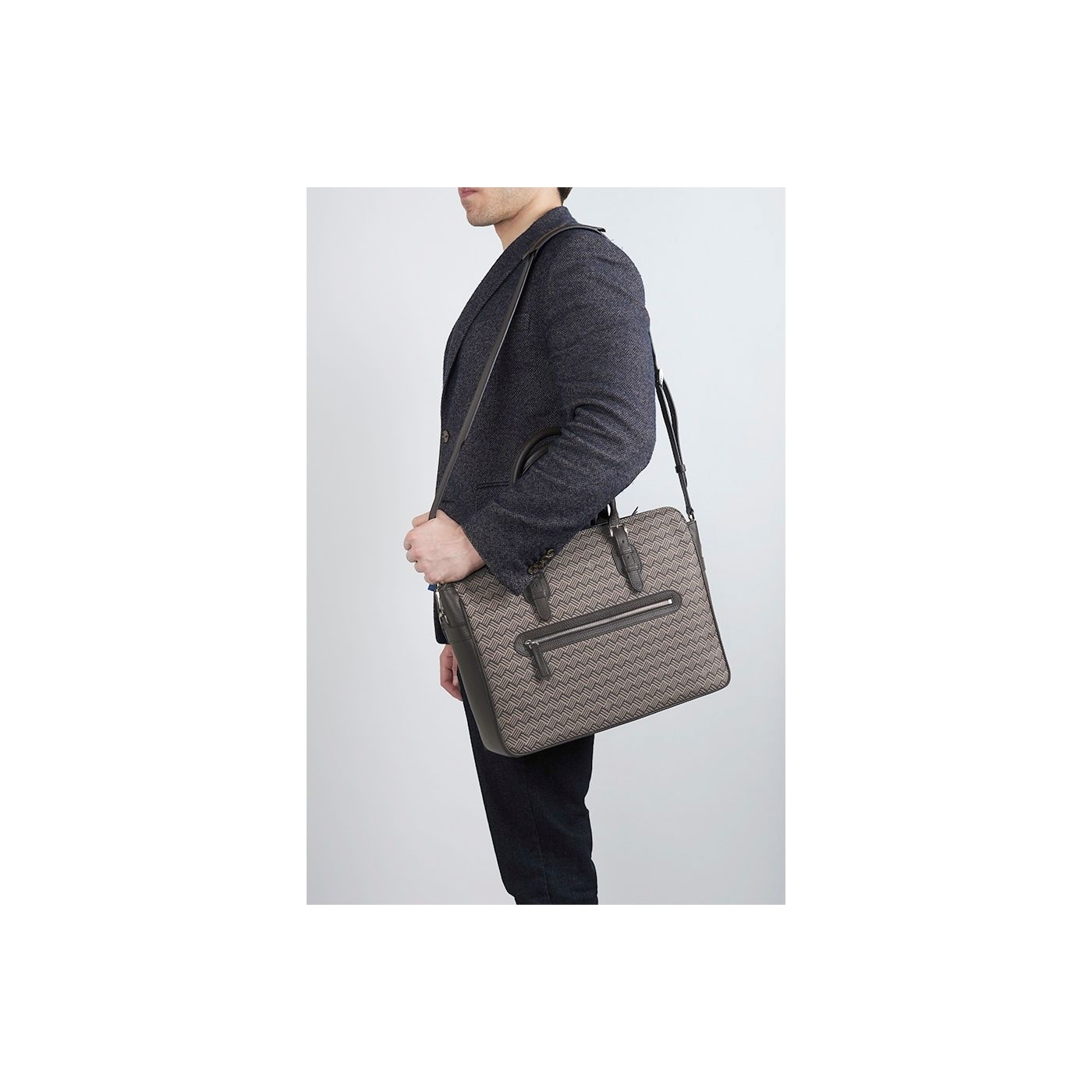 Briefcase DANDY MM canvas Brown