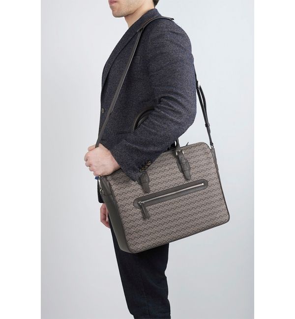 Briefcase DANDY MM canvas Brown