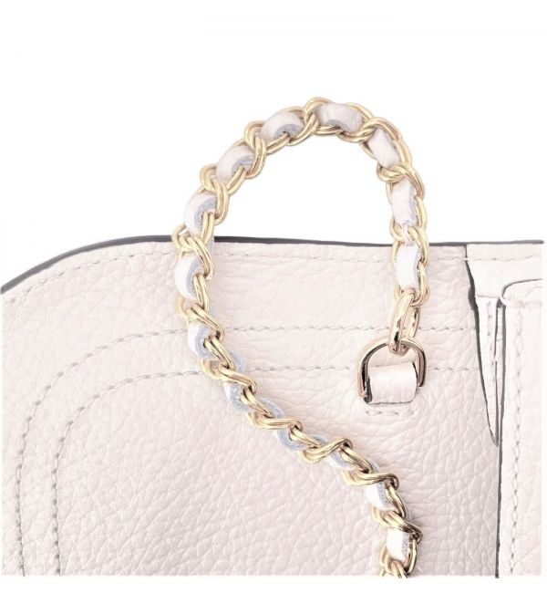 Crossbody Bag in Silver Leather Jeanne PM Delage