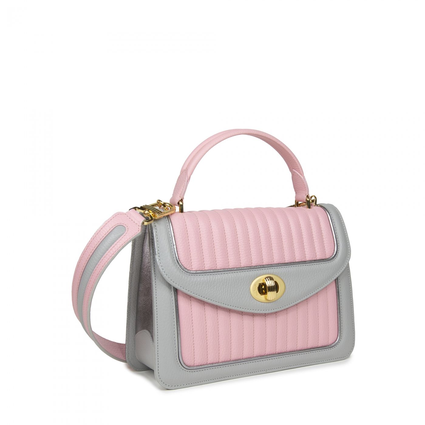 Handbag Ginette PMA Grey and Pink