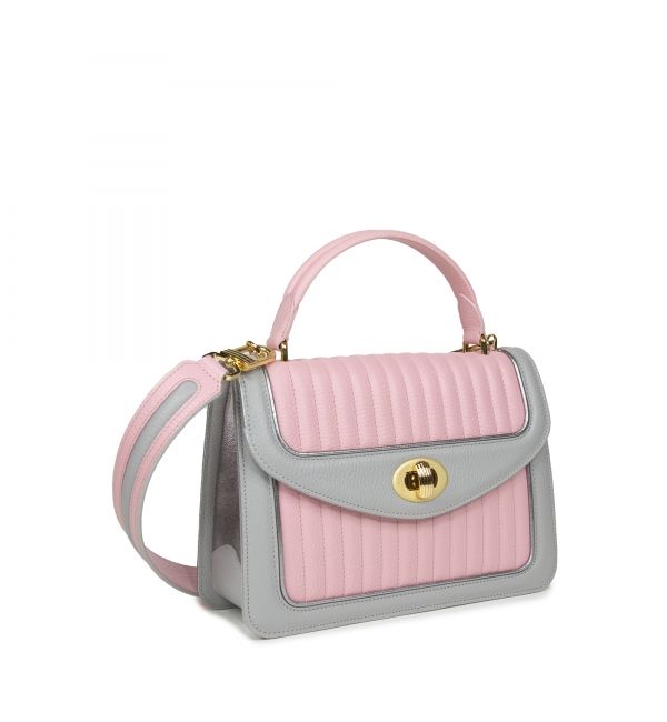 Handbag Ginette PMA Grey and Pink