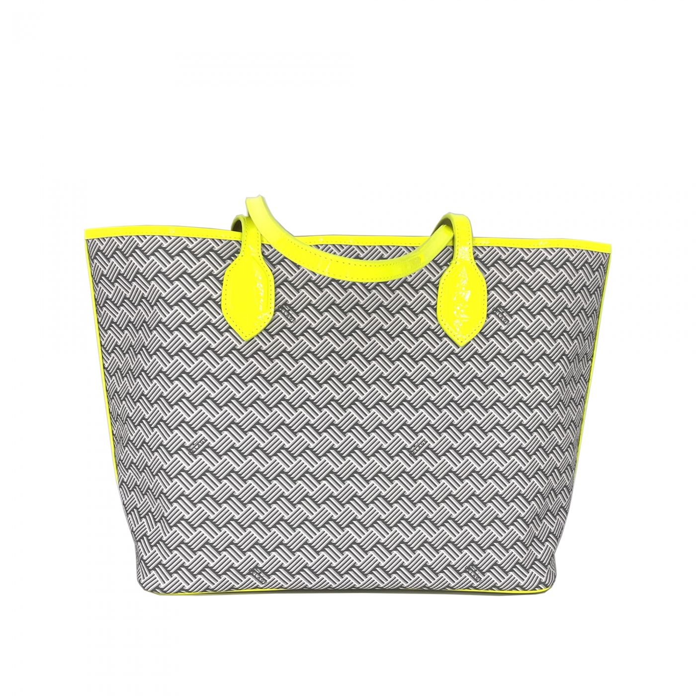 Cabas Lulu JM Blanc & Cuir Fluo Jaune