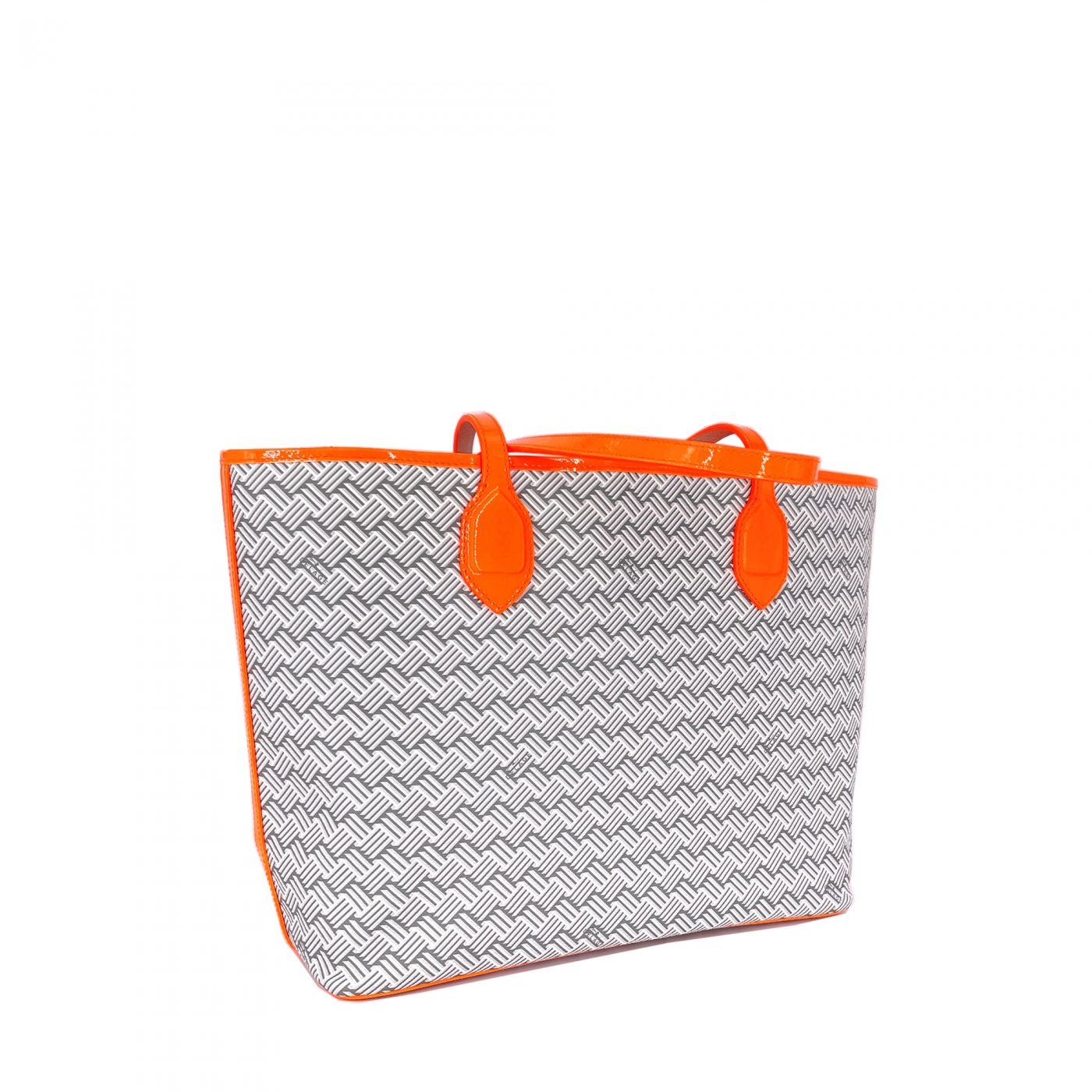 Cabas Lulu JM Blanc & Cuir Fluo Orange