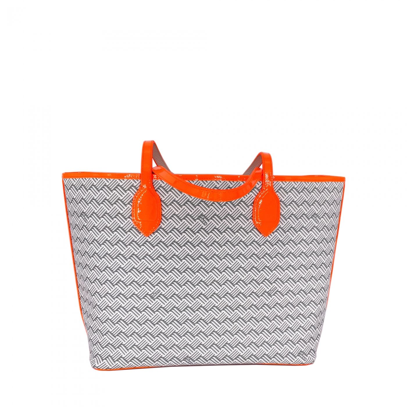 Cabas Lulu JM Blanc & Cuir Fluo Orange