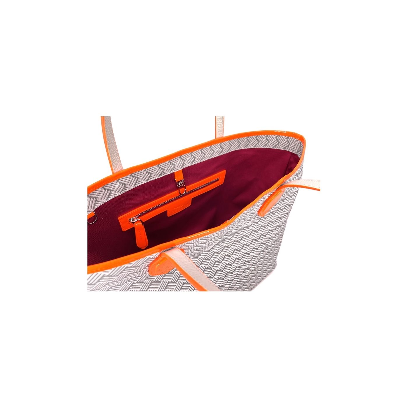 Cabas Lulu JM Blanc & Cuir Fluo Orange