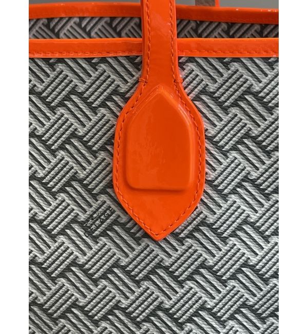 Cabas Lulu JM Blanc & Cuir Fluo Orange