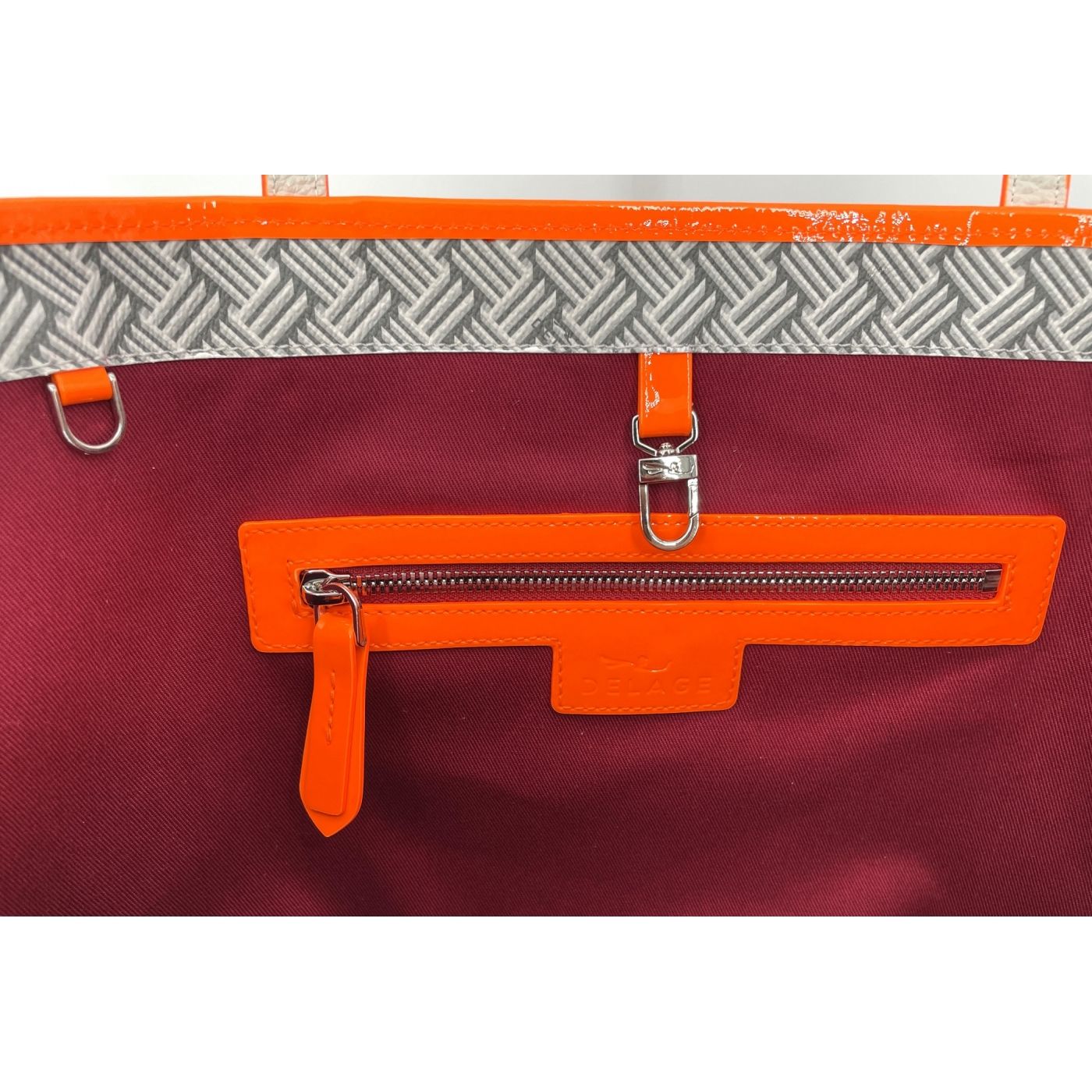 Cabas Lulu JM Blanc & Cuir Fluo Orange