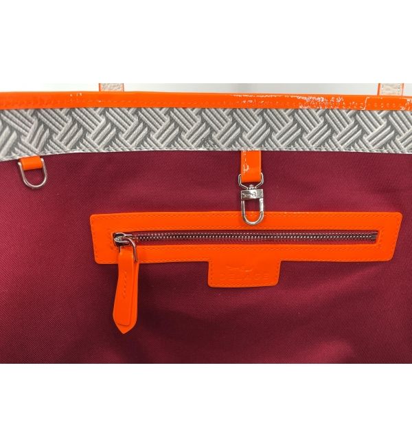 Cabas Lulu JM Blanc & Cuir Fluo Orange