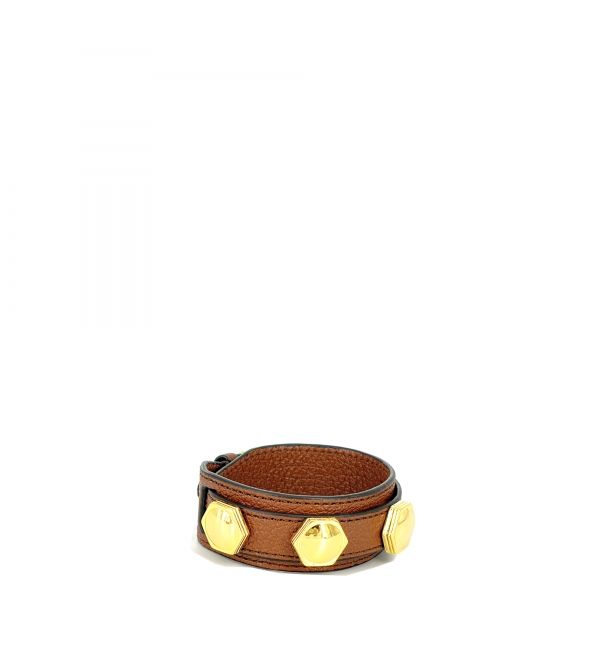 Double wrap brown leather bracelet