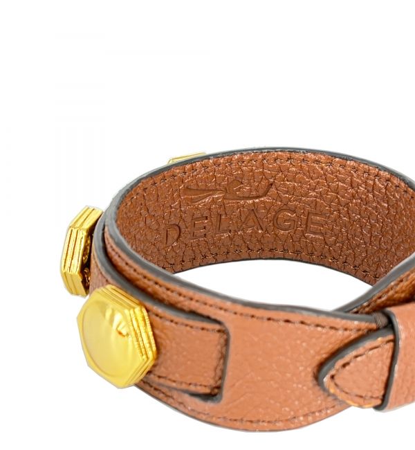 Bracelet double tour marron