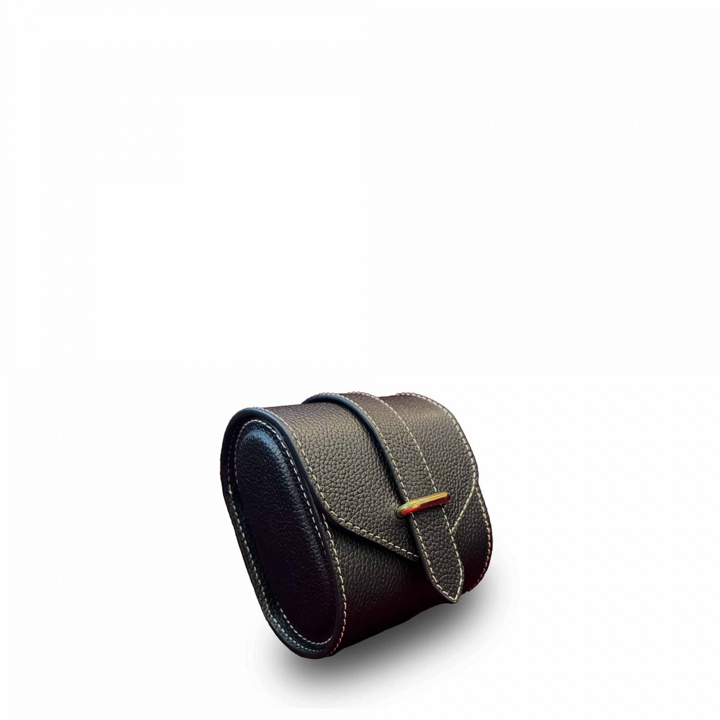 Watch case black leather