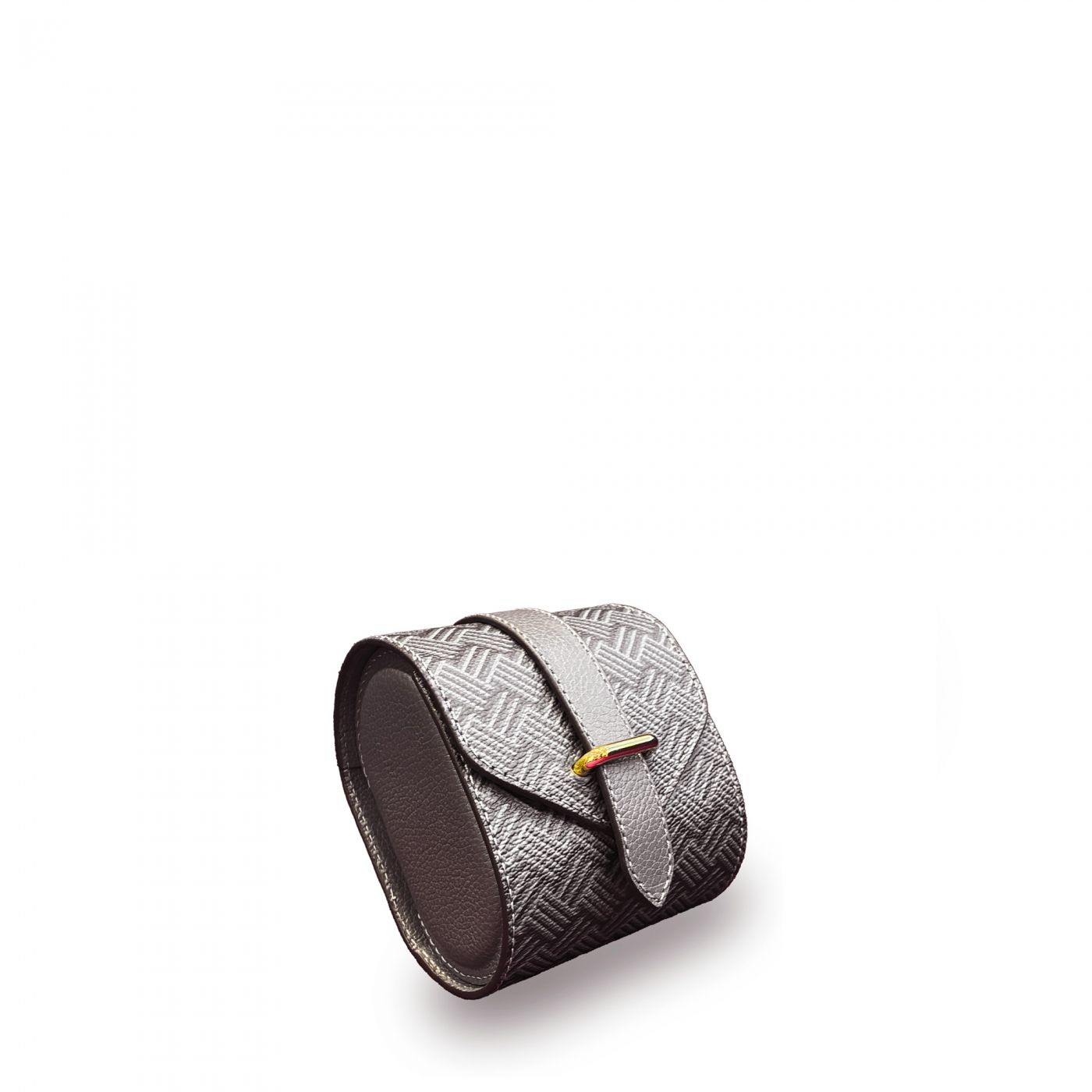 Watch case grey and leather...