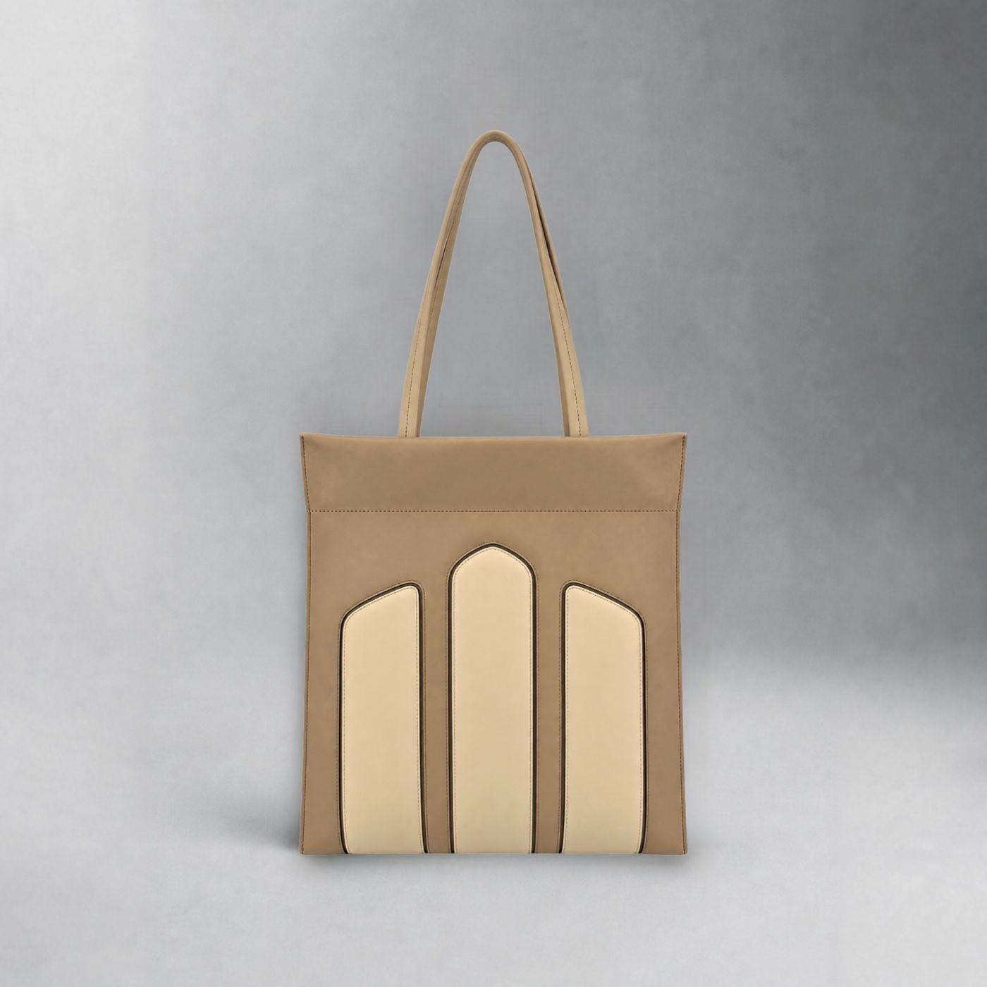 Tote bag CADENCE Taupe & creame