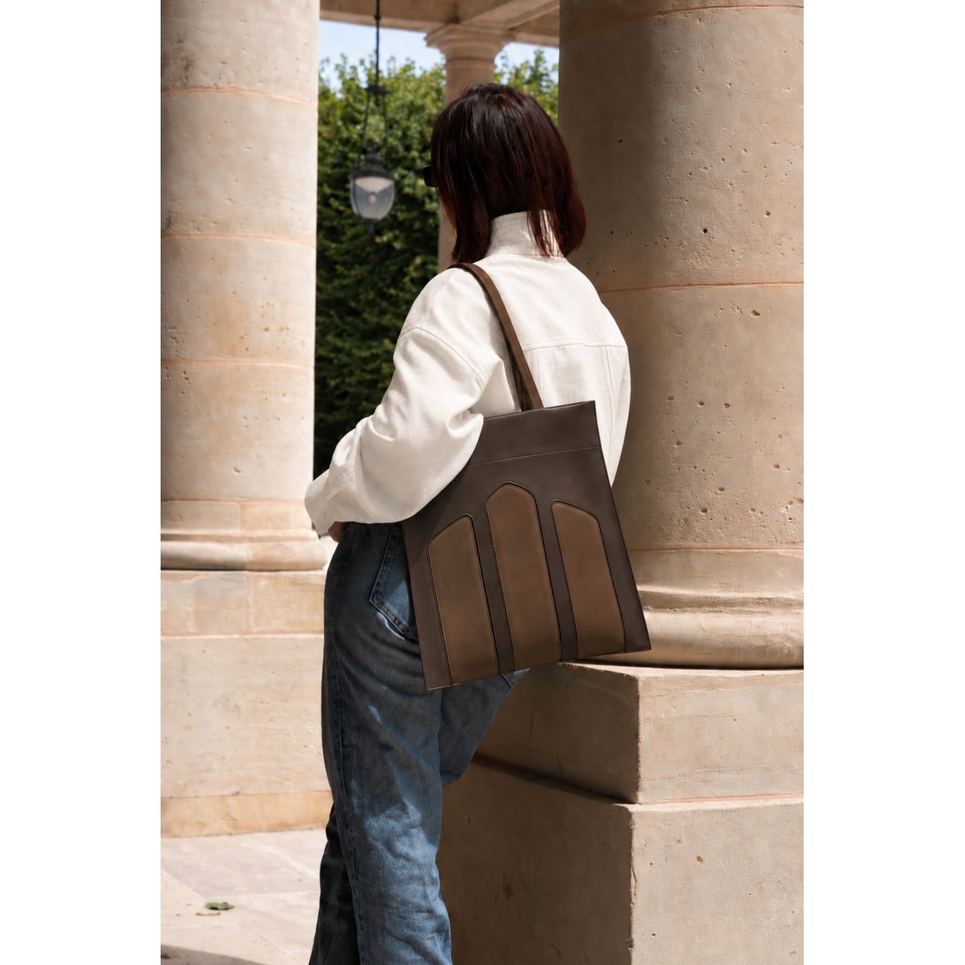 Tote bag CADENCE Ebony & coffee
